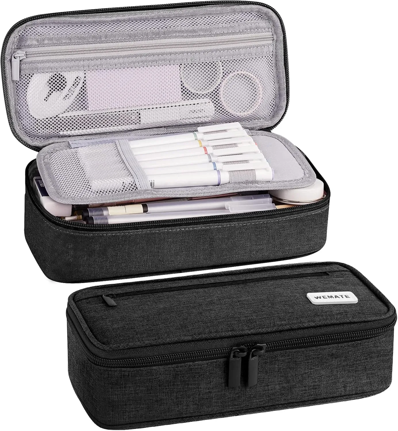 WEMATE Large Pencil Case, Big Capacity Pencil Pouch Stationery Pen Bag, Storage High Capacity Bag Pouch Holder Box Organizer, Marker Pen Case for Women & Men