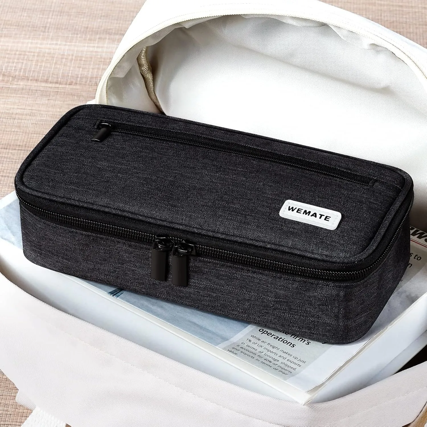 WEMATE Large Pencil Case, Big Capacity Pencil Pouch Stationery Pen Bag, Storage High Capacity Bag Pouch Holder Box Organizer, Marker Pen Case for Women & Men