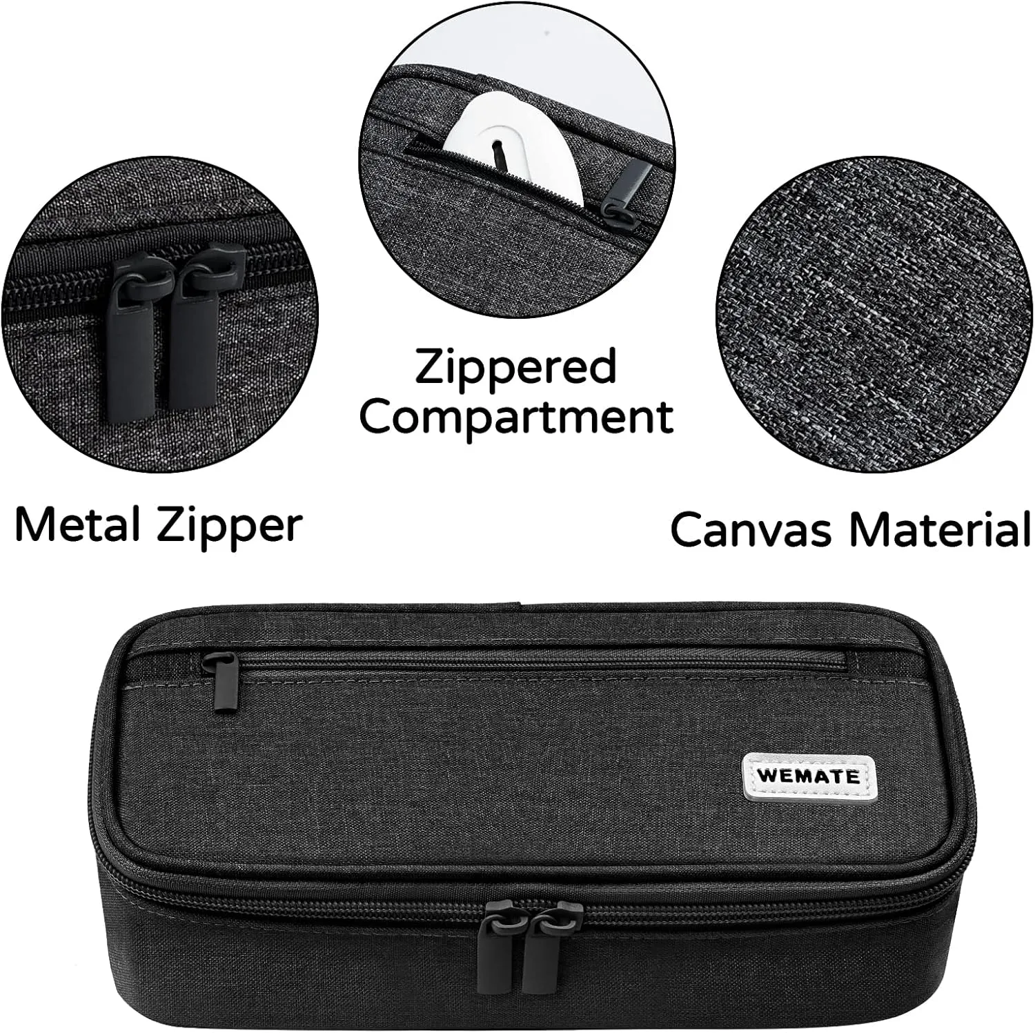 WEMATE Large Pencil Case, Big Capacity Pencil Pouch Stationery Pen Bag, Storage High Capacity Bag Pouch Holder Box Organizer, Marker Pen Case for Women & Men