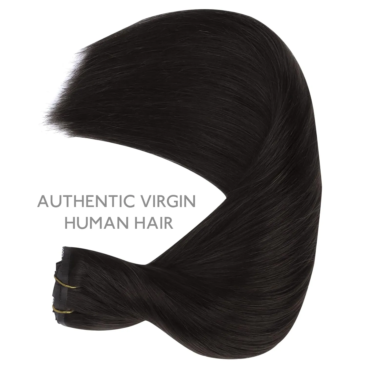 WENNALIFE Genius Seamless Clip-in Hair Extensions - 7pcs Ultra Invisible 50% Thinner Real Human Dark Brown Hair