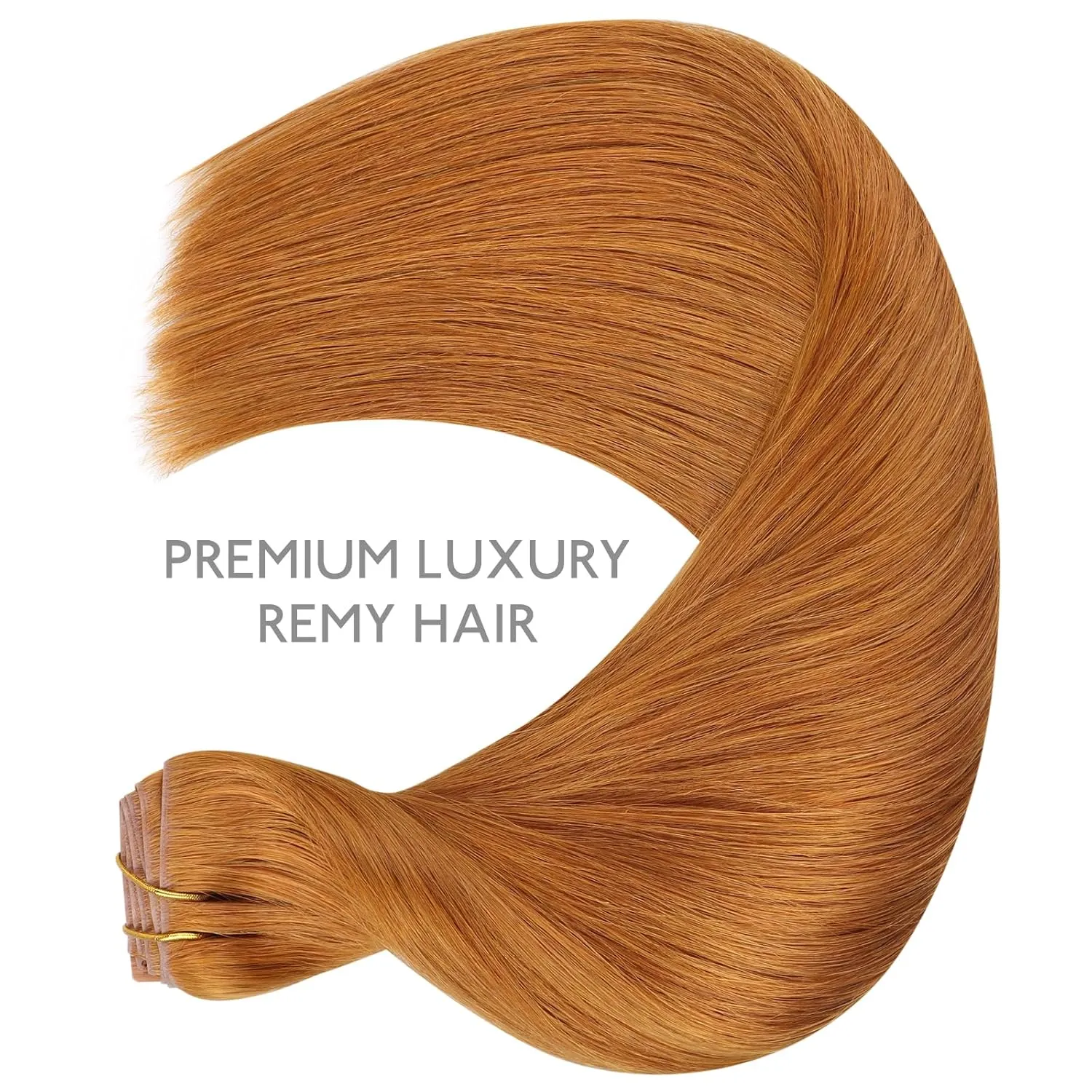 WENNALIFE Invisi Edge Clip in Hair Extensions Real Human Hair, 16 Inch 130g 7pcs Auburn Ginger Seamless Clip in Extensions Remy Hair Clip Ins Invisible Skin Weft Straight Extensiones De Cabello Hmano