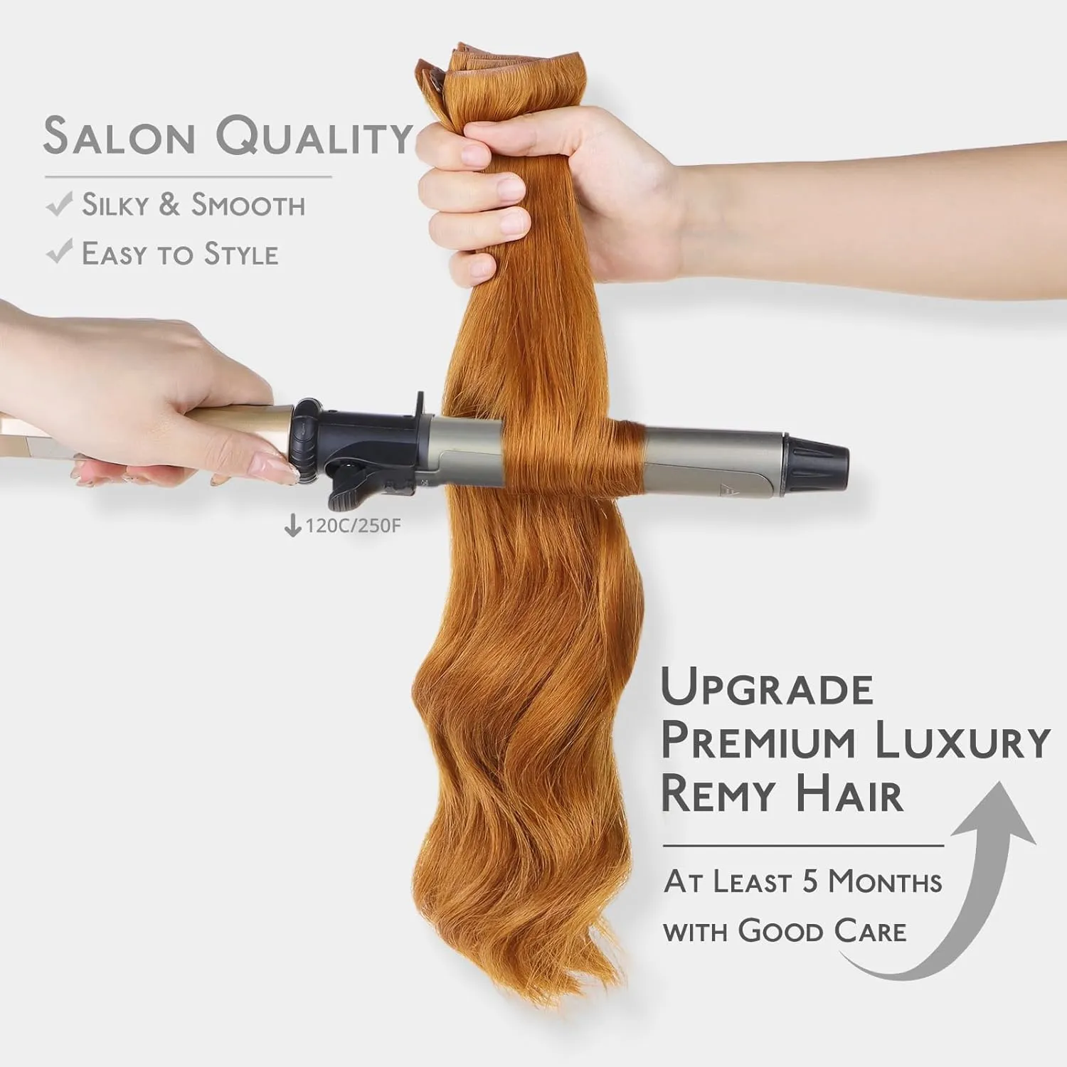 WENNALIFE Invisi Edge Clip in Hair Extensions Real Human Hair, 16 Inch 130g 7pcs Auburn Ginger Seamless Clip in Extensions Remy Hair Clip Ins Invisible Skin Weft Straight Extensiones De Cabello Hmano
