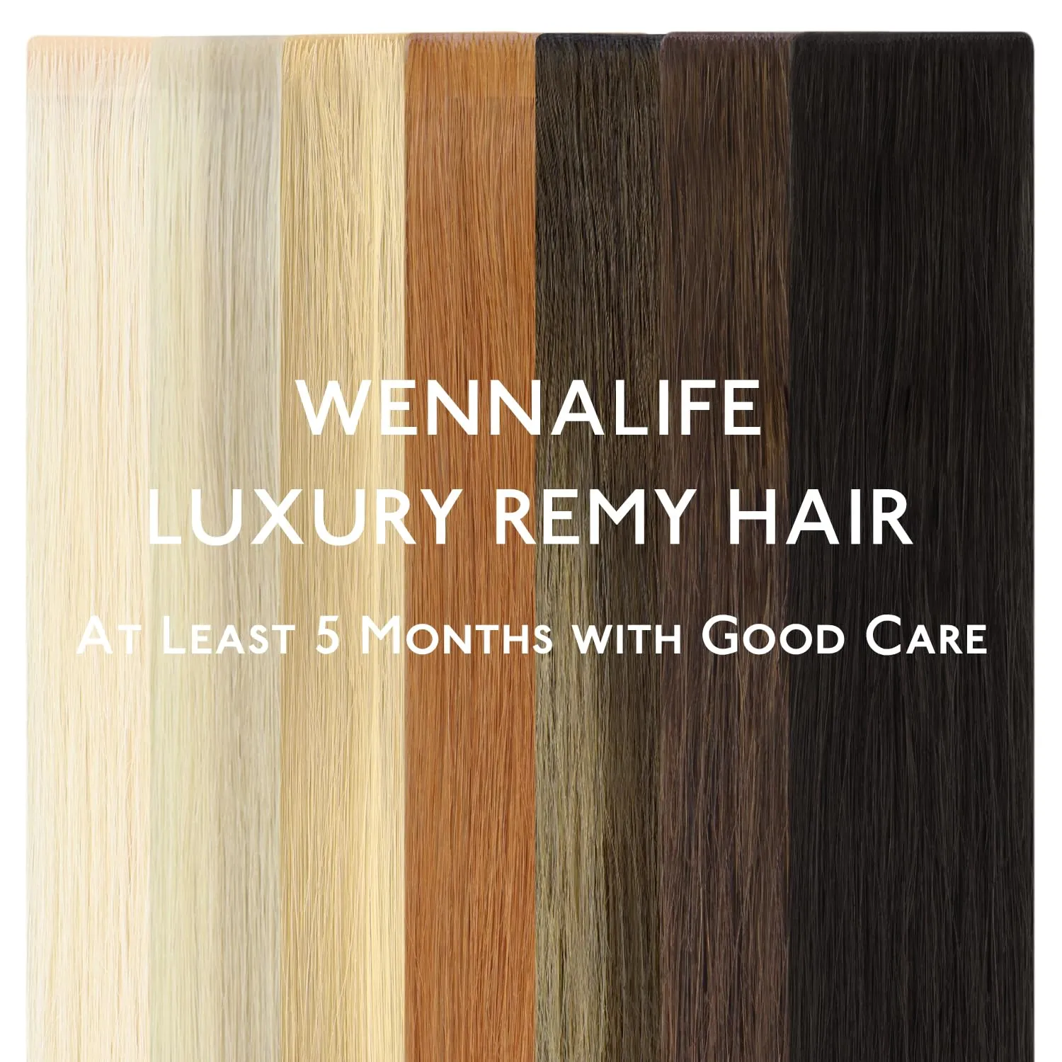 WENNALIFE Invisi Edge Tape in Hair Extensions Human Hair, 14 Inch 50g 20pcs Ash Blonde Highlighted Platinum Blonde Invisible Luxury Remy Hair Extensions Natural Seamless Injected Tape Ins Straight