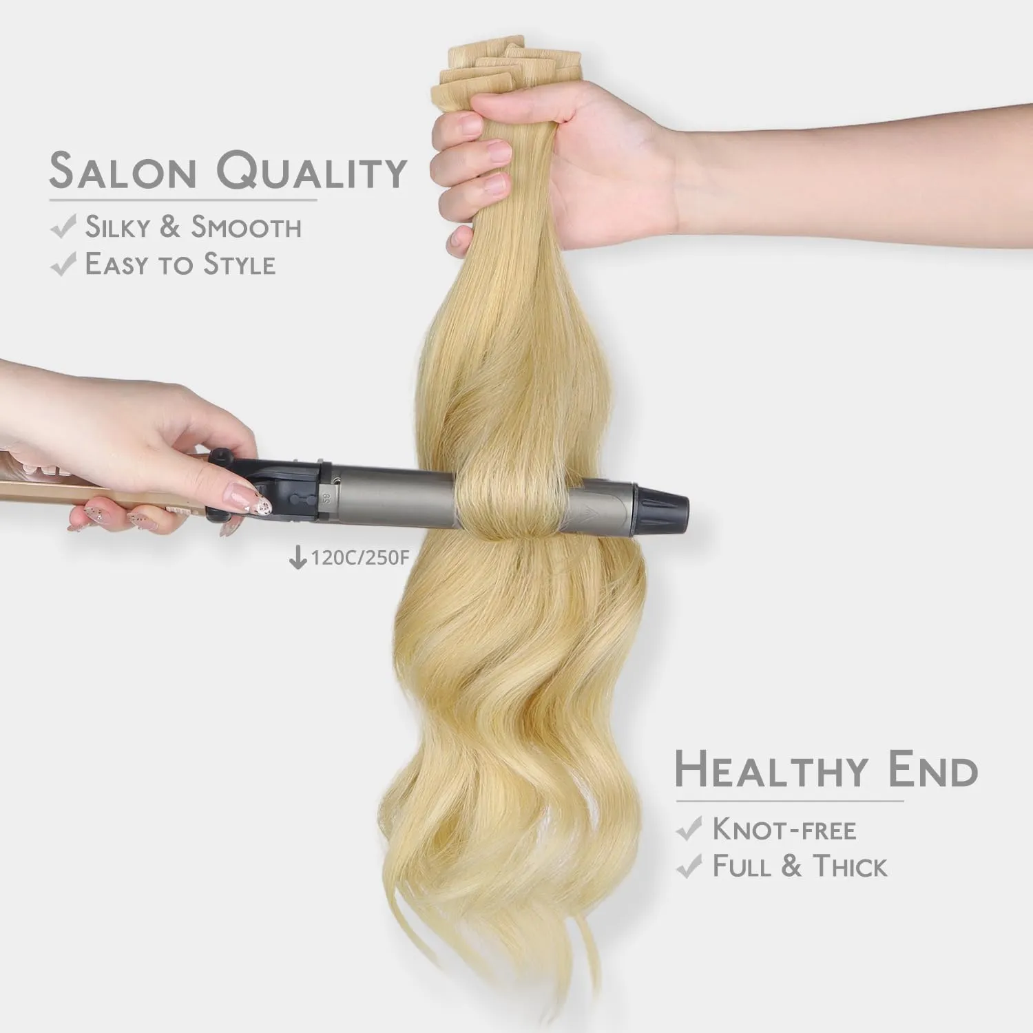WENNALIFE Invisi Edge Tape in Hair Extensions Human Hair, 14 Inch 50g 20pcs Light Blonde Highlighted Golden Blonde Invisible Luxury Remy Hair Extensions Natural Seamless Injected Tape Ins Straight