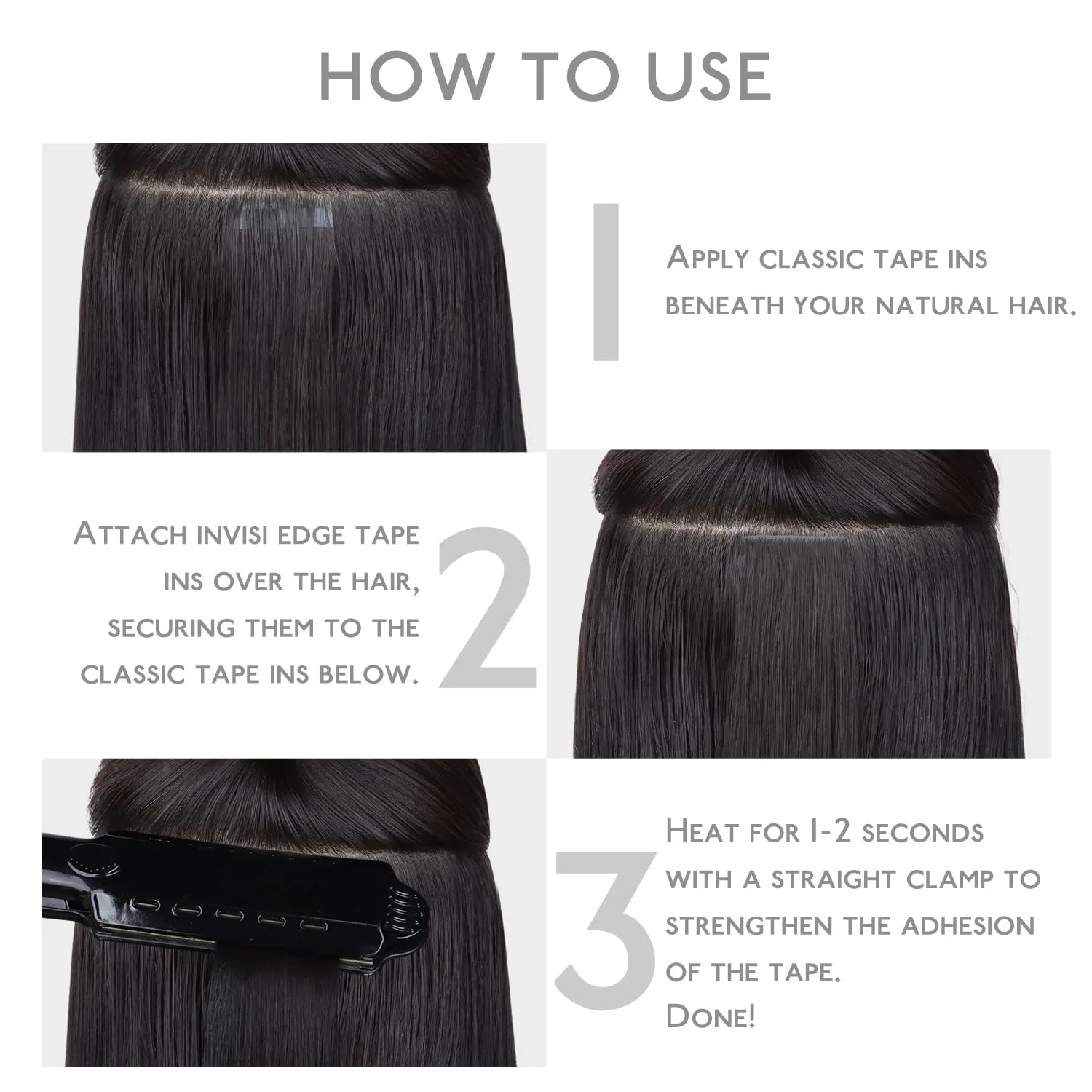 WENNALIFE Invisi Edge Tape in Hair Extensions Human Hair, 16 Inch 25g 10pcs Jet Black Invisible Luxury Remy Hair Extensions Natural Seamless Injected Tape Ins Straight Extensiones De Cabello Humano