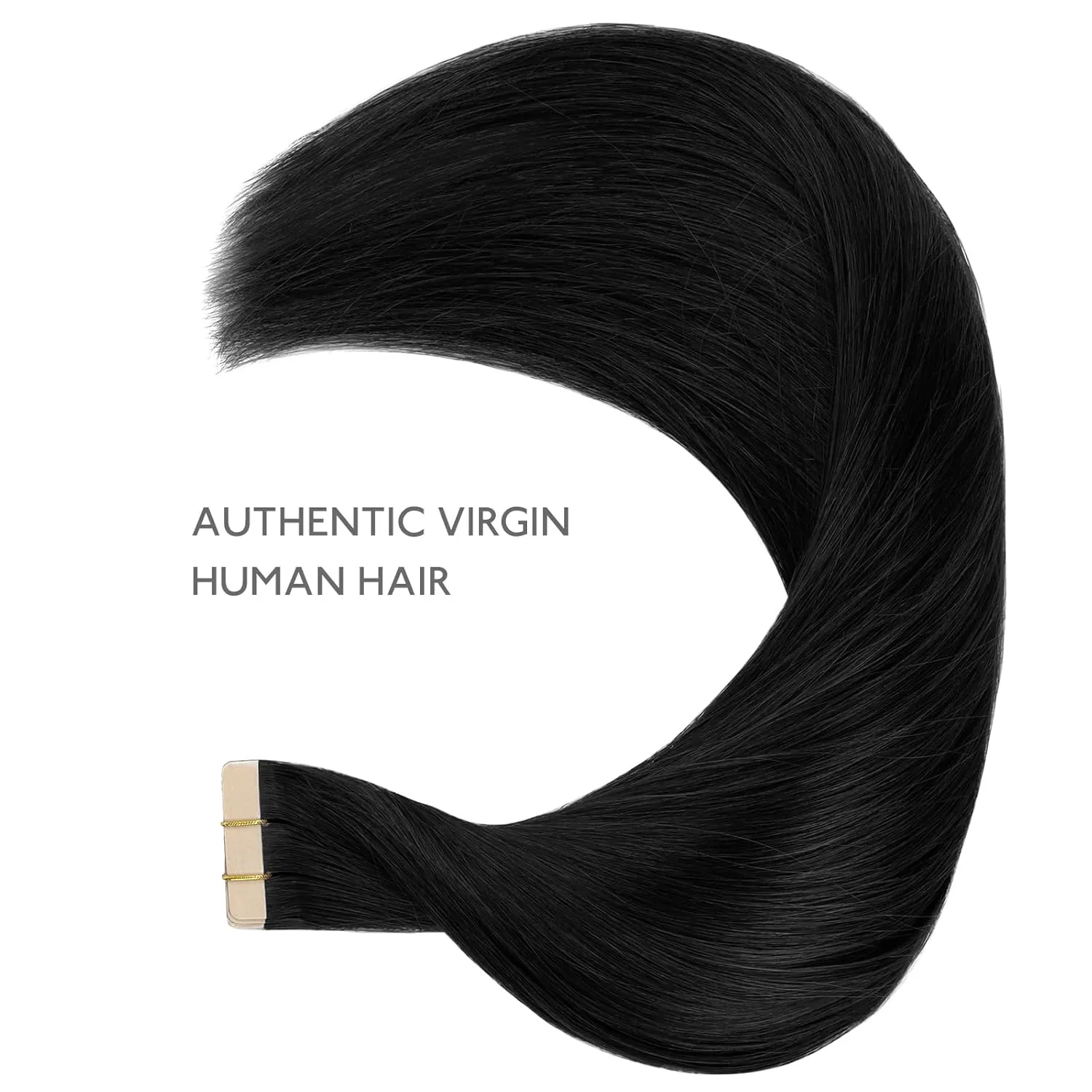 WENNALIFE Tape in Hair Extensions Human Hair Jet Black Tape in Extensions, 10pcs 30g 22 inch Remy Invisible Tape Ins Straight Colored Soft Real Human Hair Tape in Extensions Refill Set Extensions