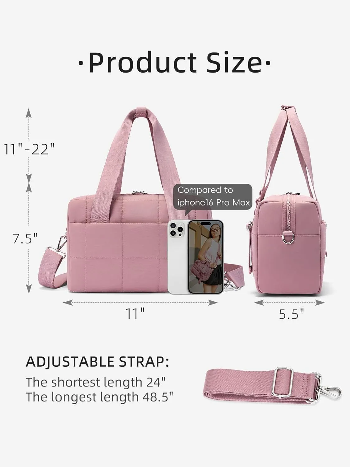 WESTBRONCO Small Puffer Crossbody Bags for Women, Mini Puffy Quilted Gym Bag Lightweight Tote Bag with Zipper Compartments