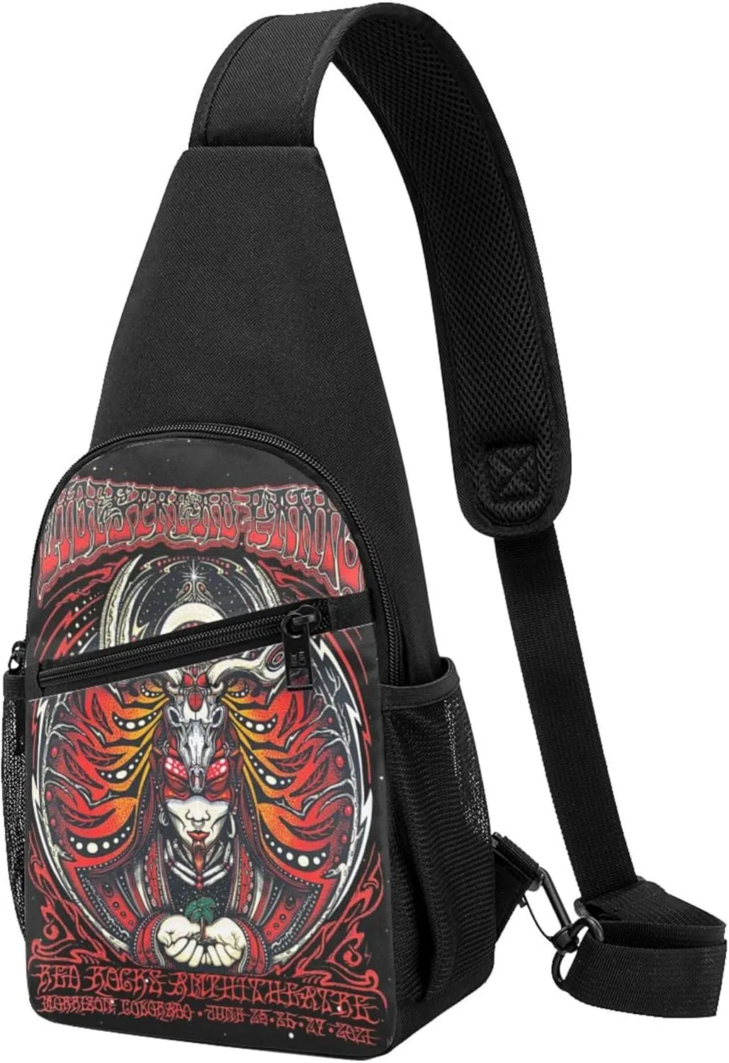 Widespread Music Panic Backpack Crossbody Sling Bag Daypack Fanny Pack Cross Body Bag for Men and Women Chest Bag Travel Hiking Daypack