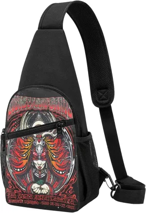 Widespread Music Panic Backpack Crossbody Sling Bag Daypack Fanny Pack Cross Body Bag for Men and Women Chest Bag Travel Hiking Daypack