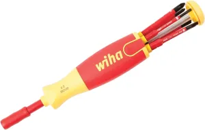 Wiha 28394 7 Piece Insulated Slimline Ultra-Driver Blade Set Slotted, Phillips, Square