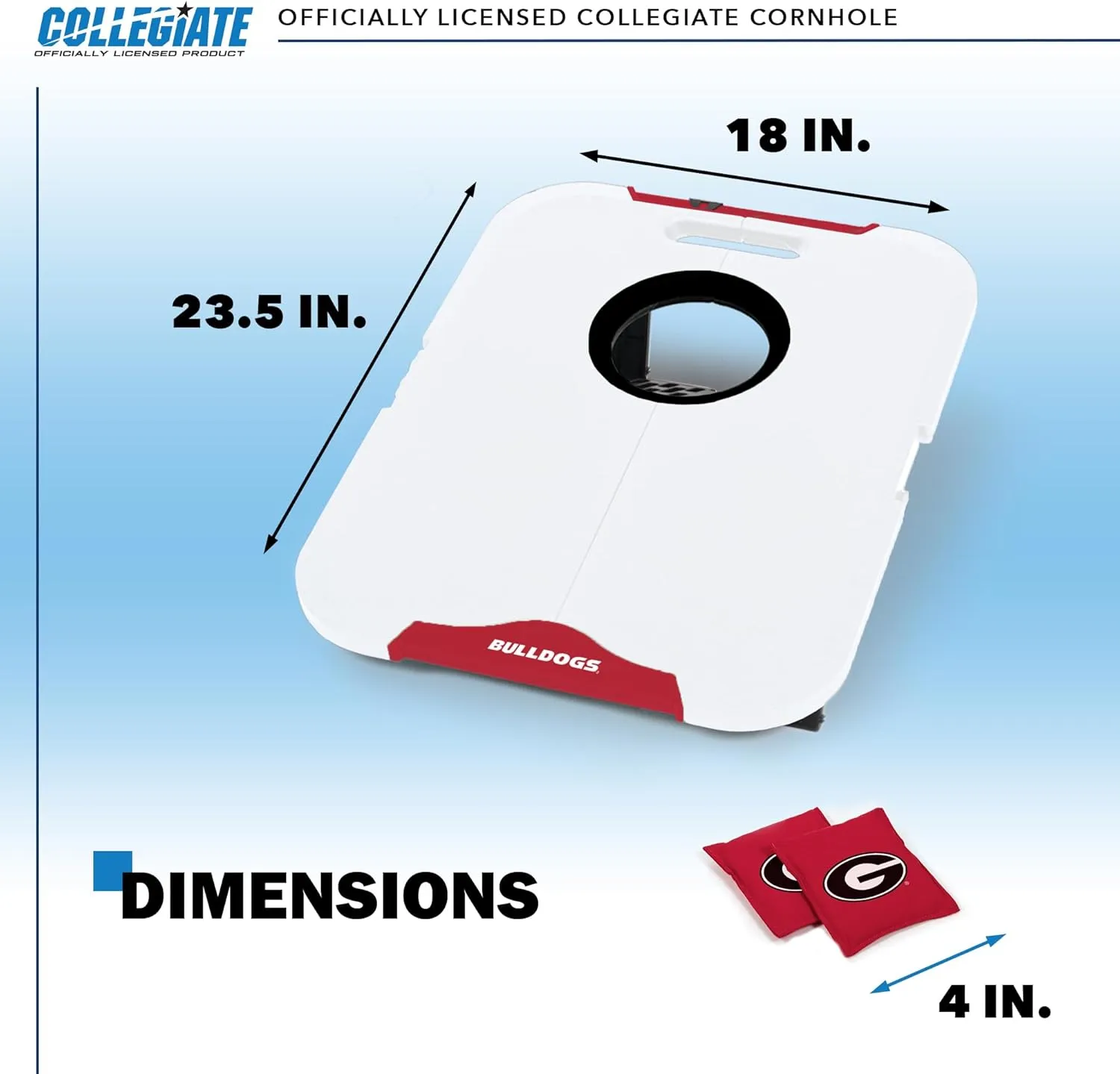 Wild Sports NCAA Pro Football All-Weather Cornhole Set - Travel Bean Bag Toss Set Includes 8 Bean Bags