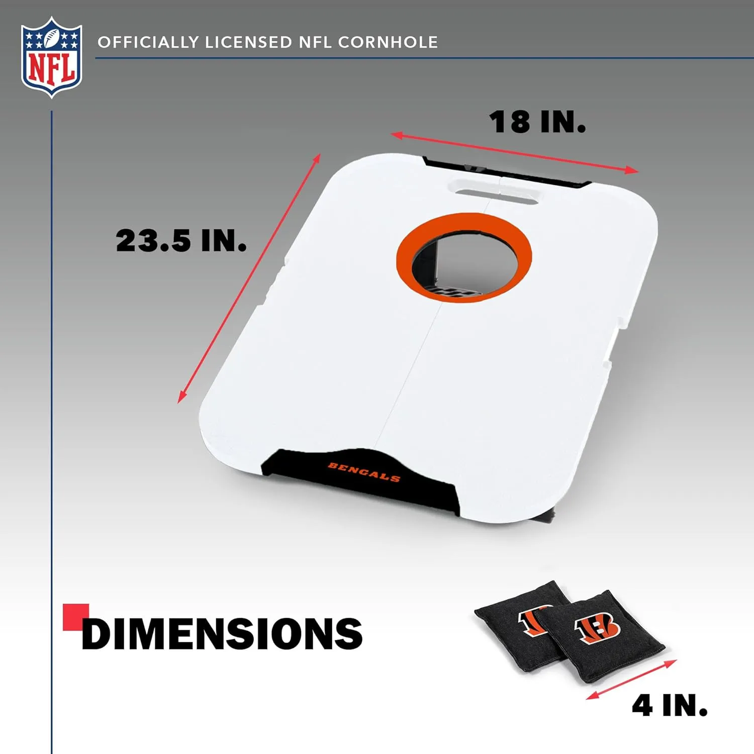 Wild Sports NFL Pro Football All-Weather Cornhole Set - Travel Bean Bag Toss Set Includes 8 Bean Bags