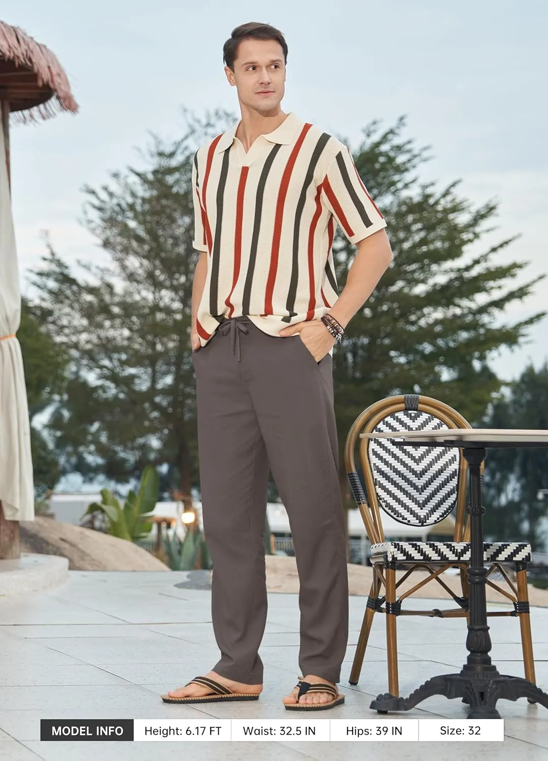 Willit Men's Linen Pants Casual Linen Dress Pants Drawstring Beach Summer Lightweight Trousers 29" 30" 32"