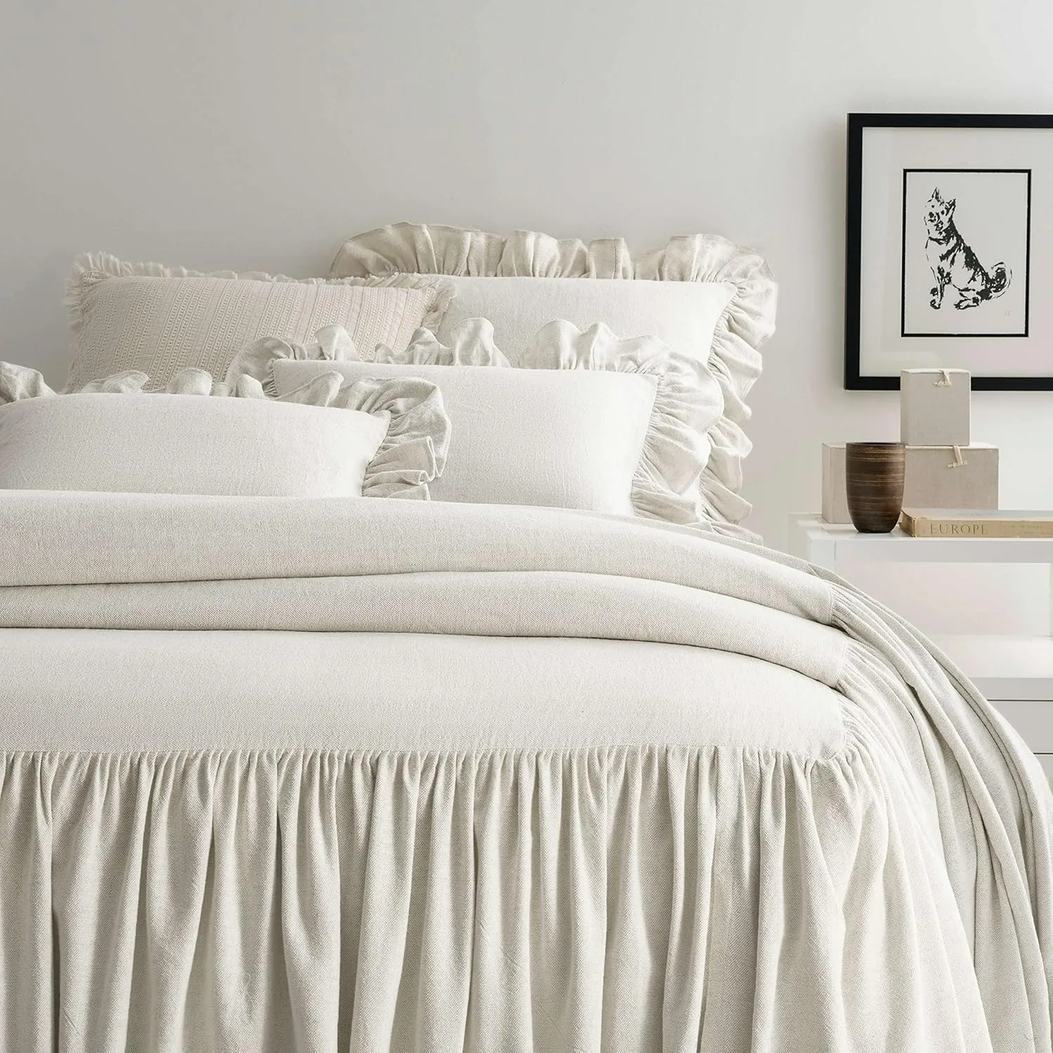 Wilton Natural Bedspread, King Size, Neutral Solid Pattern