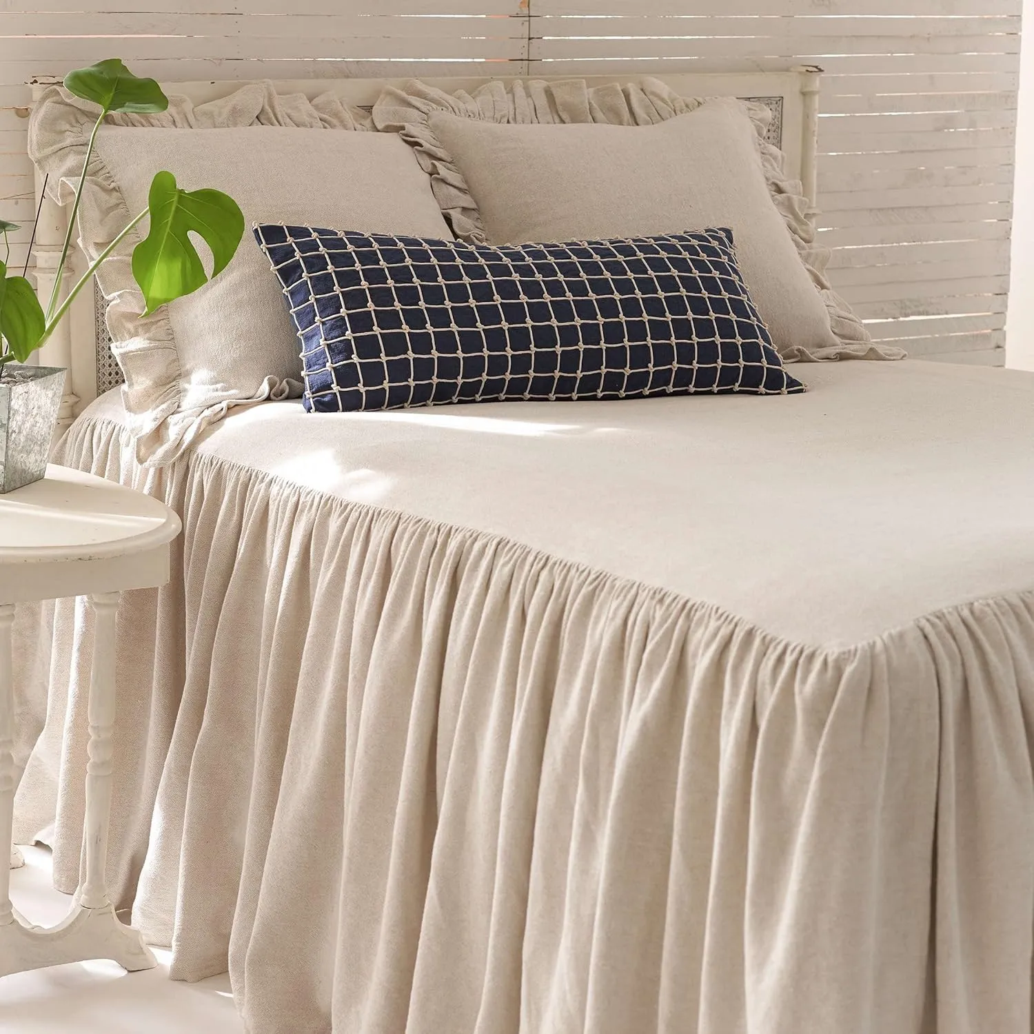 Wilton Natural Bedspread, King Size, Neutral Solid Pattern
