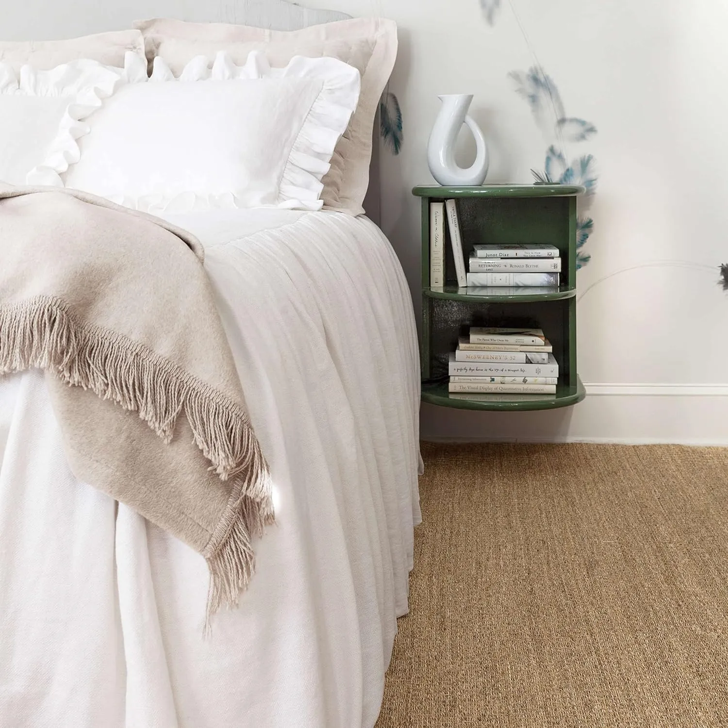 Wilton White Bedspread, King Size, White Solid Pattern