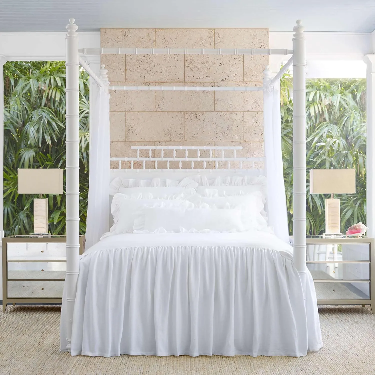 Wilton White Bedspread, King Size, White Solid Pattern