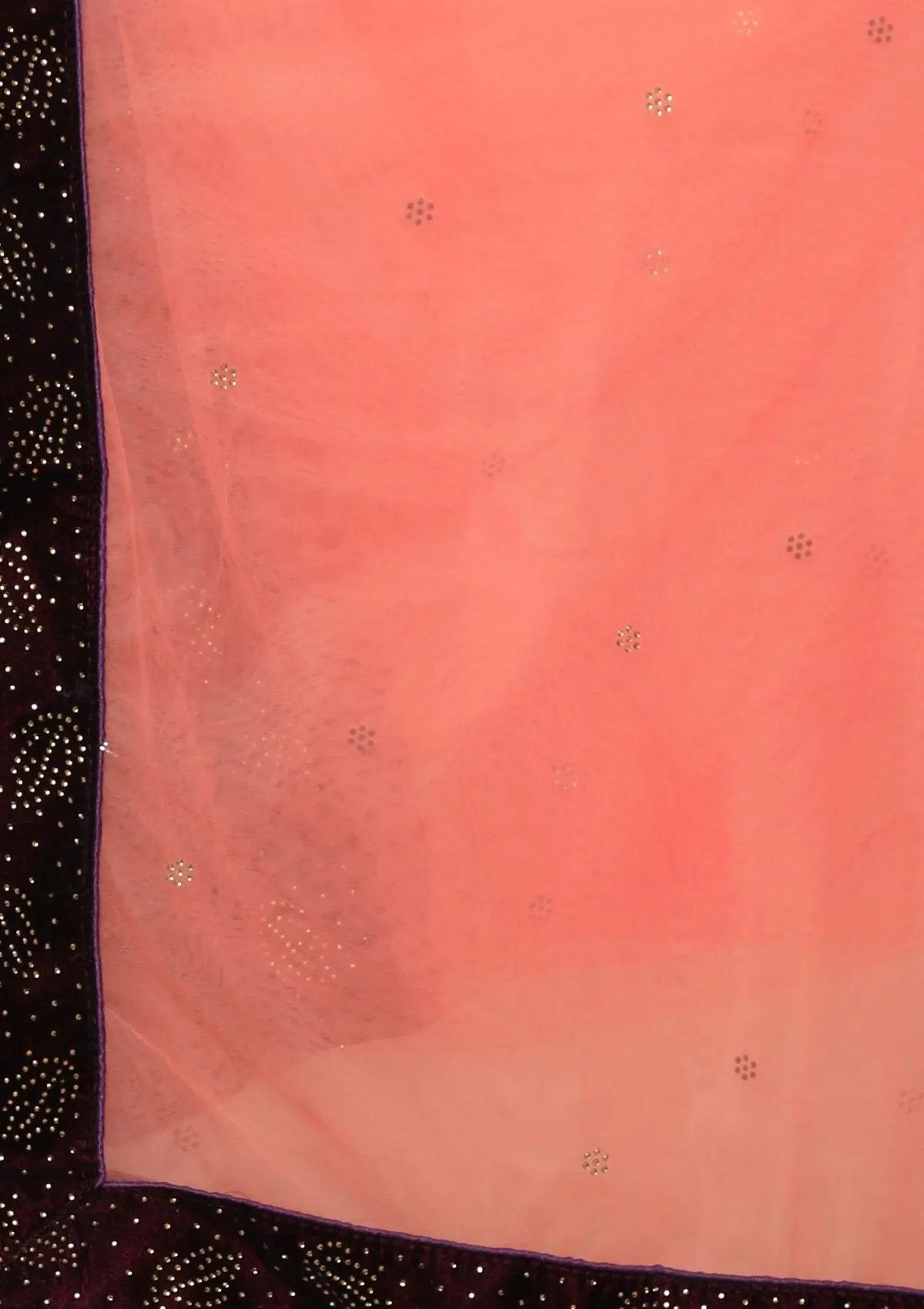 Wine Red Stone Work Velvet Semi Stitched Lehenga
