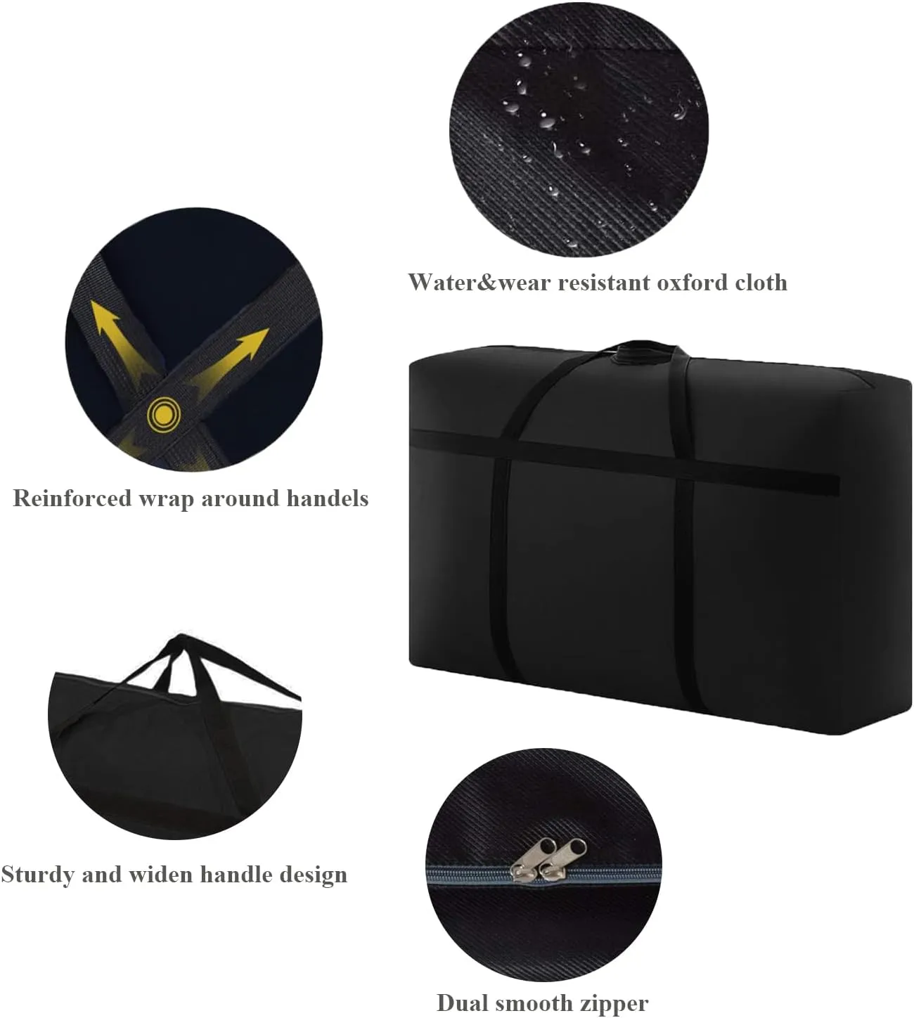 WITERY 2 Pack 180L Large Storage Bags - Big Moving Bags Heavy Duty with Zippers & Handles, Alternative to Moving Boxes and 39Inch Storage Tote for Space Saving, Travel, Clothes, Blankets, Pillows