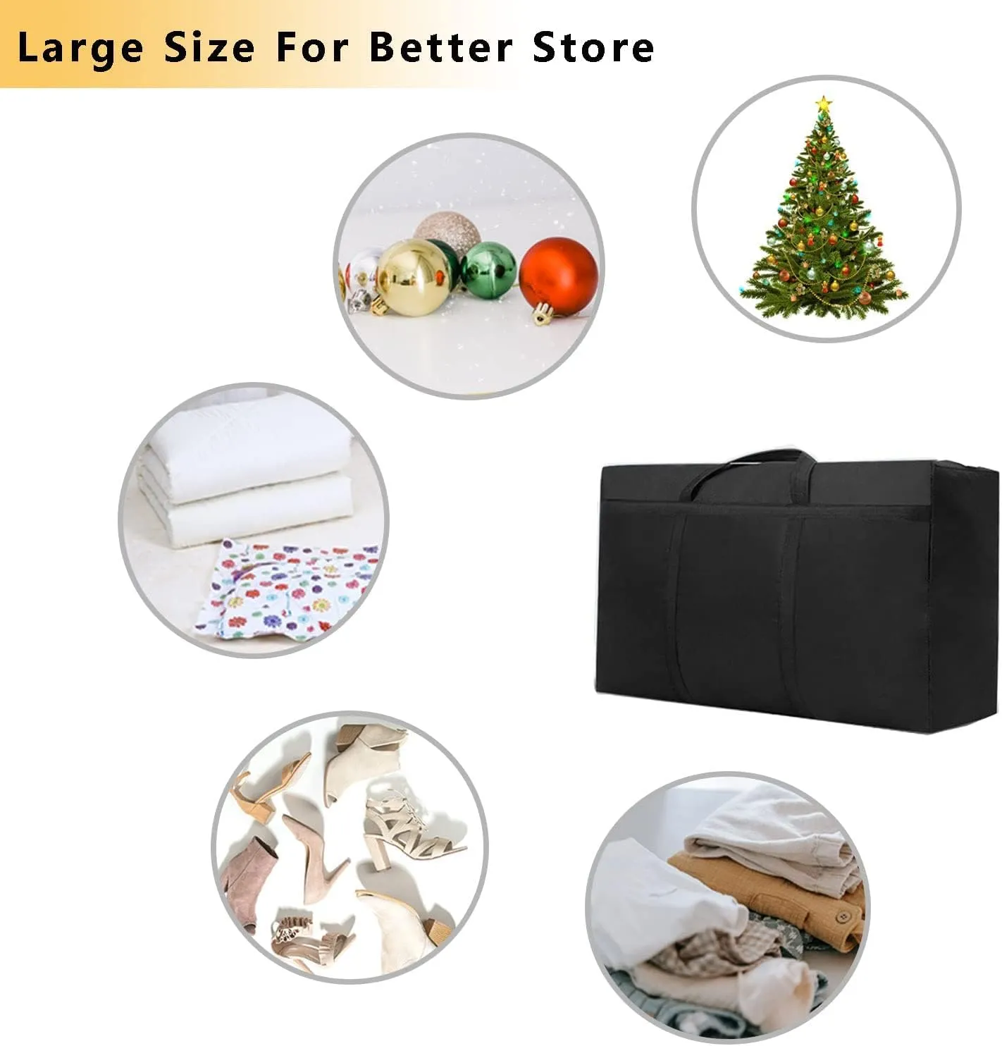 WITERY 2 Pack 180L Large Storage Bags - Big Moving Bags Heavy Duty with Zippers & Handles, Alternative to Moving Boxes and 39Inch Storage Tote for Space Saving, Travel, Clothes, Blankets, Pillows
