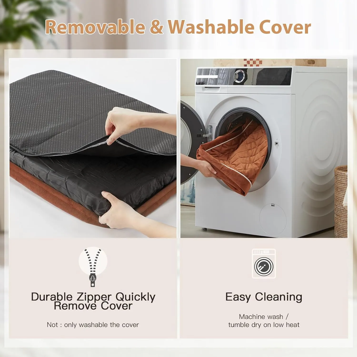 WNPETHOME Orthopedic Dog Beds - Extra Large Waterproof, Washable Cover & Anti-Slip Bottom, Egg Crate Foam, Multi-Needle Quilting XL Dog Crate Bed