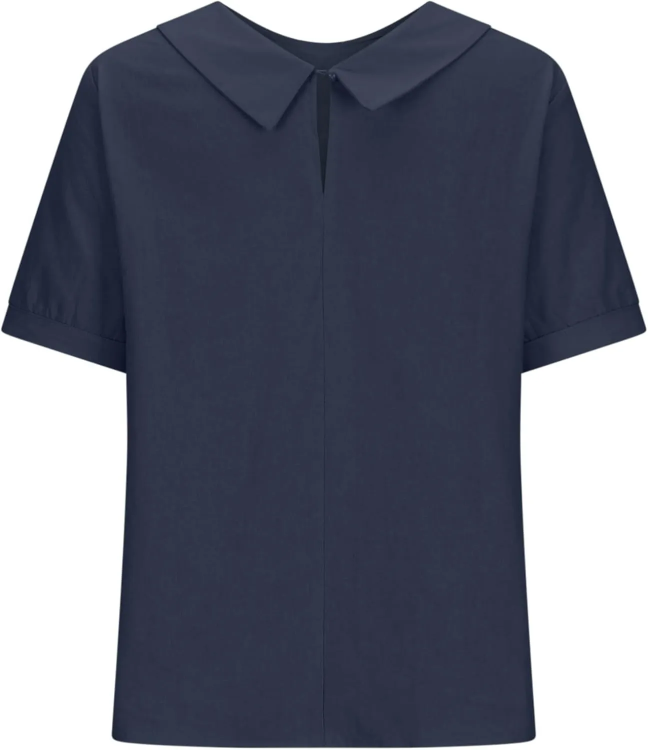 Women Cotton Linen Tops Summer Solid Collared Short Sleeve Shirt Casual Loose Tunic Tops Blouses 2024