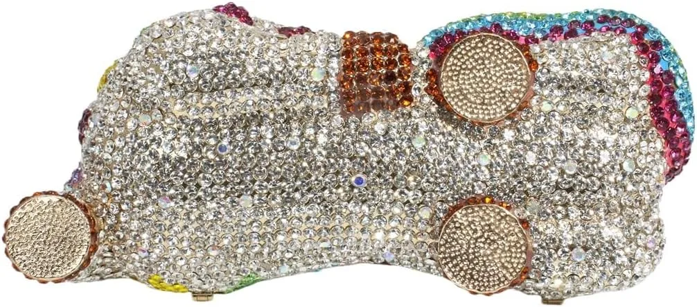 Women Cute Horse Shape Rhinestone Evening Bag Sparkling Animal Crystal Handbags Diamond Clutch for Prom Party
