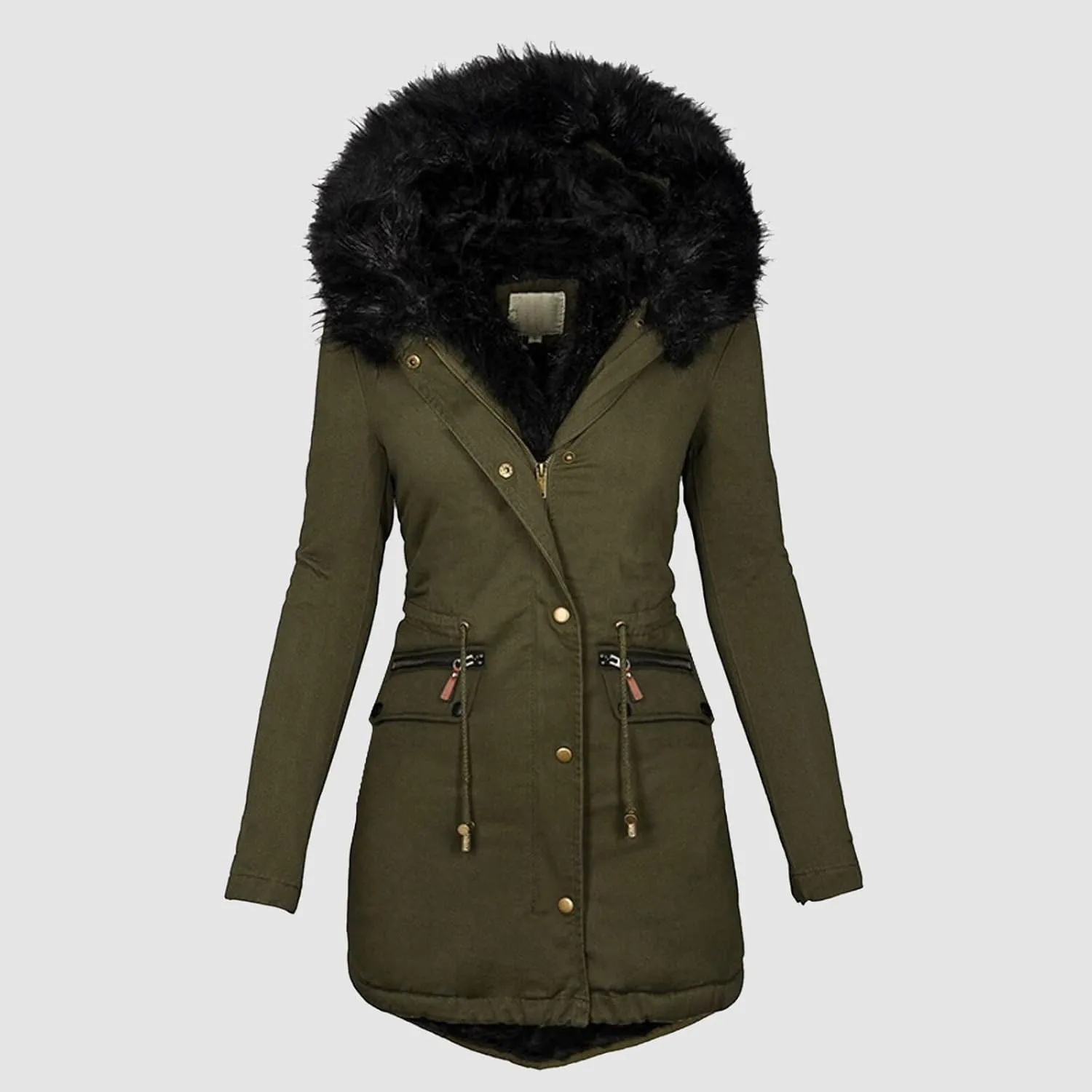 Women Down Puffer Jacket with Hood Trendy Winter Fashion Lined Hooded Snow Coat Jacket Outwear Long Jackets for