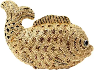 Women Evening-Bag Chain Wedding Ladies Clutch-Purse Diamond Luxury Handbag Rhinestone Fish