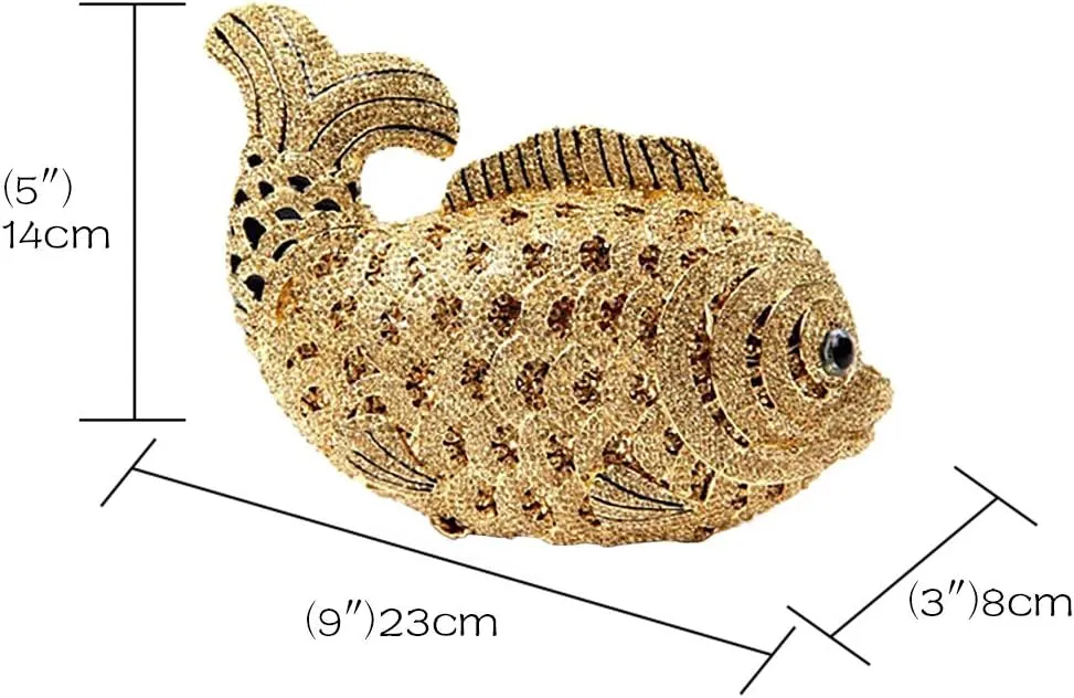 Women Evening-Bag Chain Wedding Ladies Clutch-Purse Diamond Luxury Handbag Rhinestone Fish