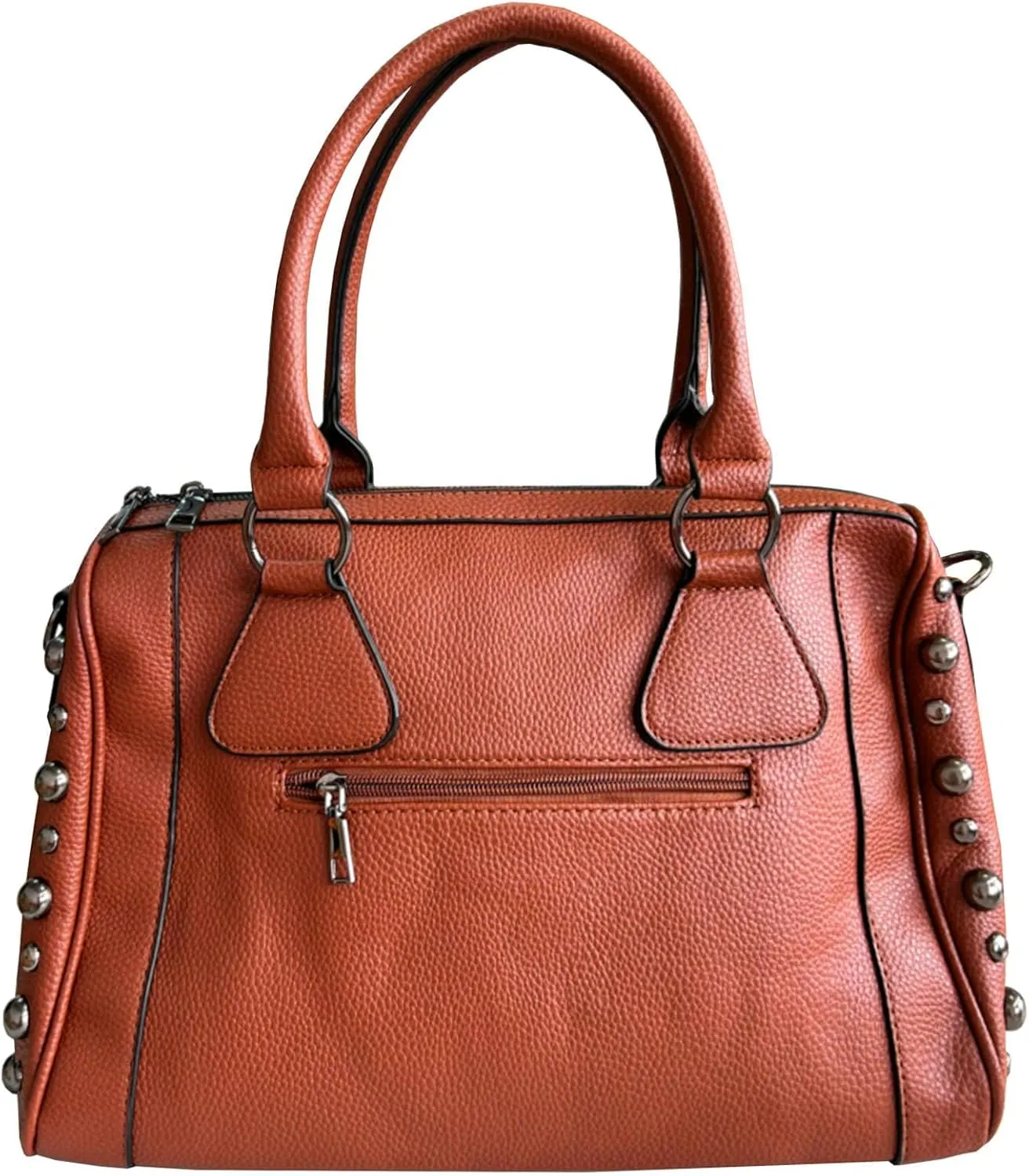Women Fashion Rivet Handbag Purse Luminous Canvas Punk Tote with Shoulder Strap Crossbody Bag Large Capacity