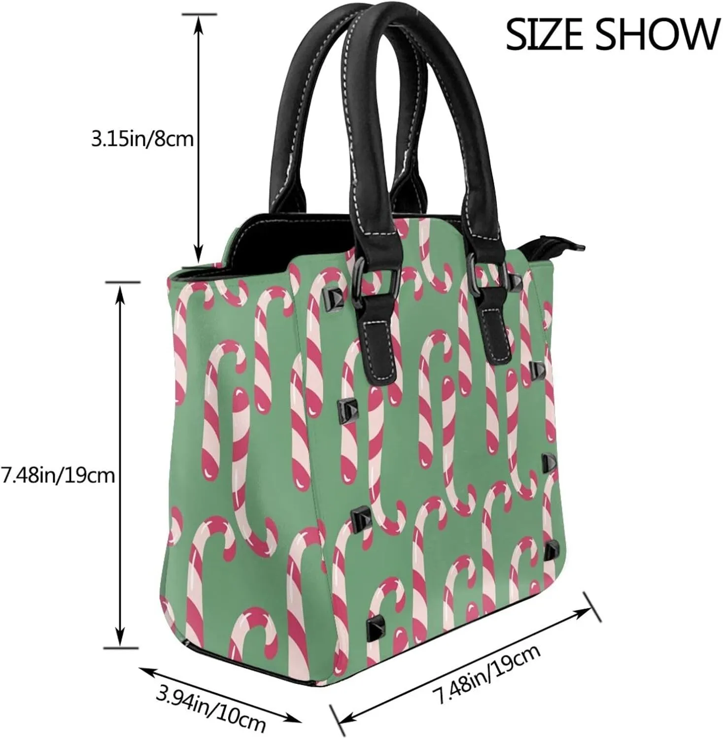 Women Handbag Large Capacity Shoulder Bag Studded Rivet Tote Satchel