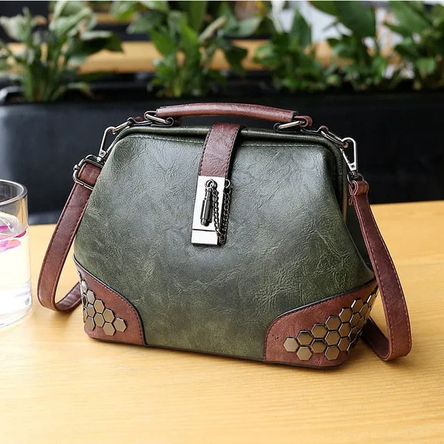 Women Handbag Leather Small Doctor Bag
