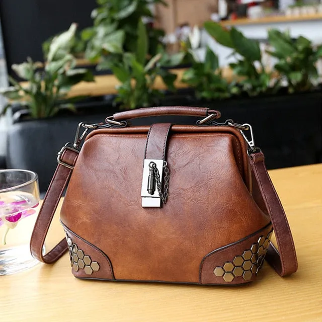 Women Handbag Leather Small Doctor Bag