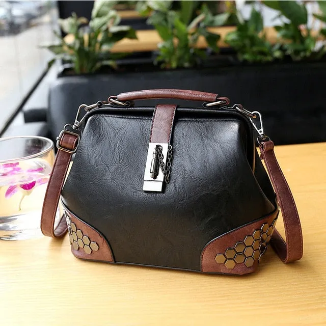 Women Handbag Leather Small Doctor Bag