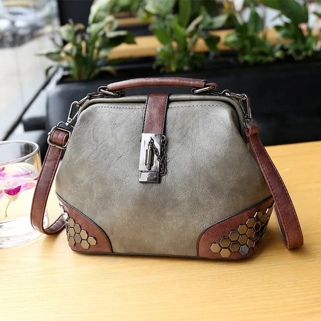 Women Handbag Leather Small Doctor Bag