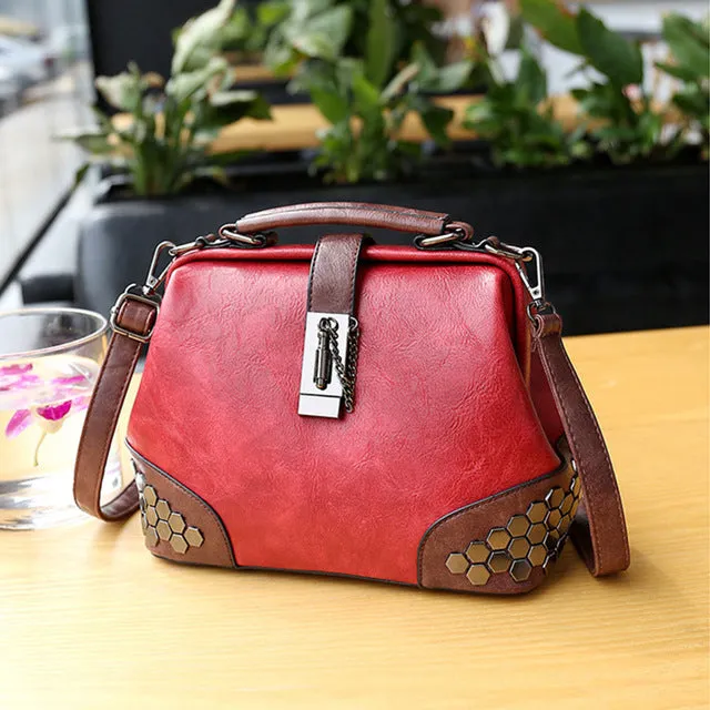 Women Handbag Leather Small Doctor Bag
