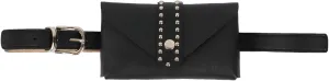 Women Mini Punk Rivet Belt Bag Fanny Pack Waist Bag Small Waist Pouch for Travel Workout Running Hiking