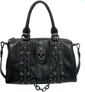 Women Skull Chain Handbag and Purse Gothic Rivet Tote Satchel Shoulder Bag