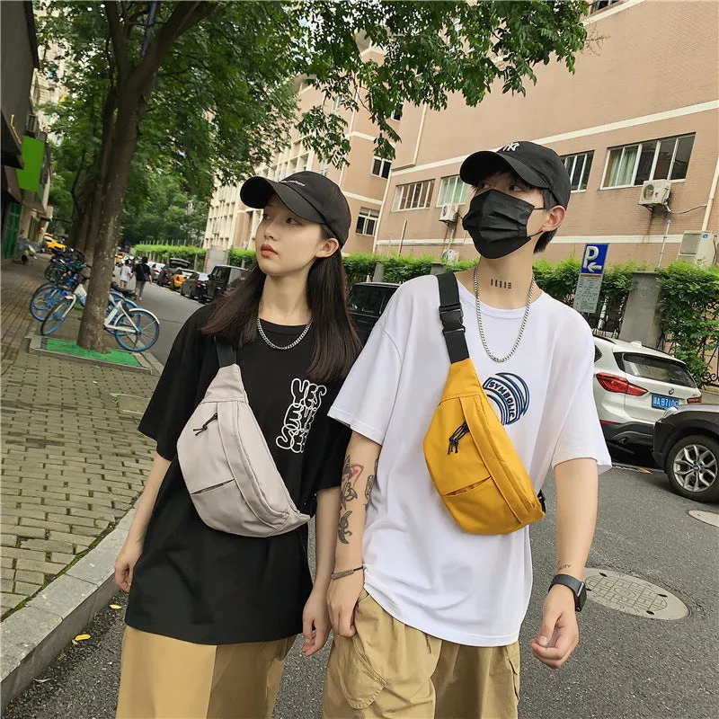 Women's & Men's & Korean Style Solid Color Simple Men's Chest Bags