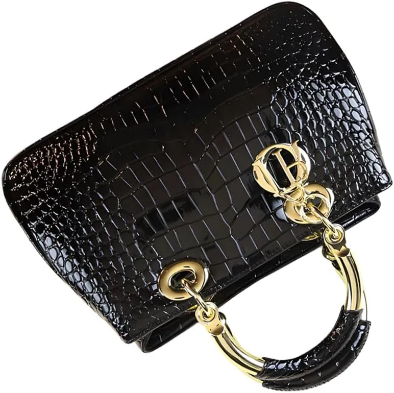 Women's bag fashion crocodile pattern handbag crossbody shoulder bag patent leather color