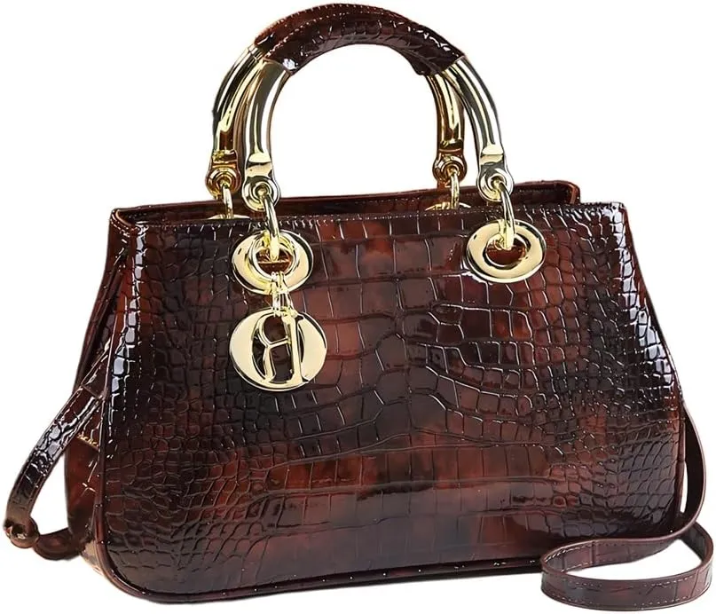 Women's bag fashion crocodile pattern handbag crossbody shoulder bag patent leather color