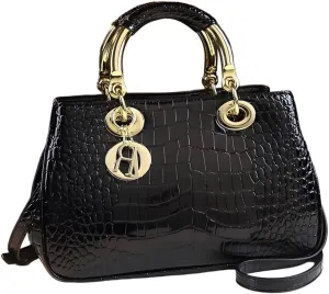 Women's bag fashion crocodile pattern handbag crossbody shoulder bag patent leather color