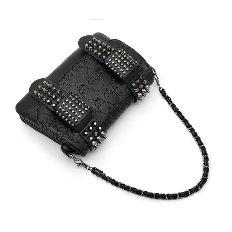 Women's Beautiful Stylish Tide Rivet Skull Bags
