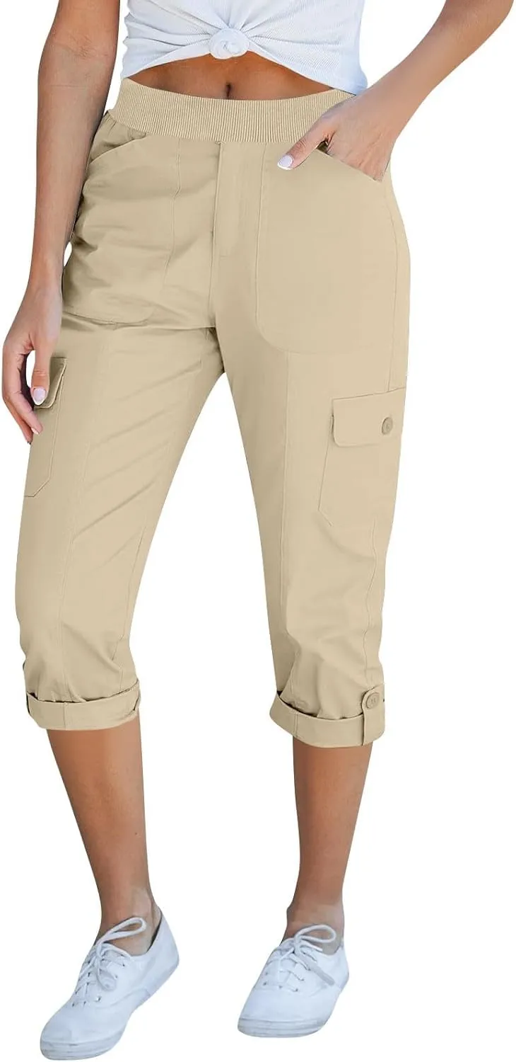Womens Capri Yoga Pants Yoga Sweatpants Running Joggers Cropped Pant with Pocket Drawstring Loose Fit Pants 2025