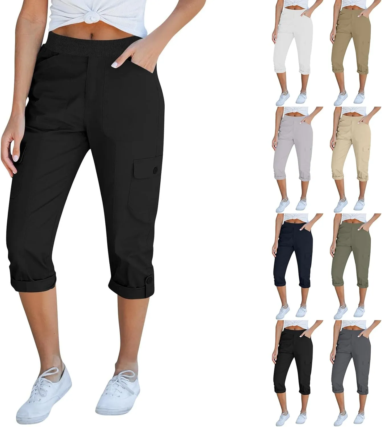 Womens Capri Yoga Pants Yoga Sweatpants Running Joggers Cropped Pant with Pocket Drawstring Loose Fit Pants 2025