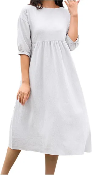 Womens Cotton Linen Dresses Half Sleeve Trendy Solid Beach Maxi Dress Summer Casual Loose Long Dress with Pocket