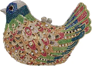 Womens Evening-Bag Chain Luxury-Handbag Rhinestone Wedding Ladies Clutch-Purse Bird