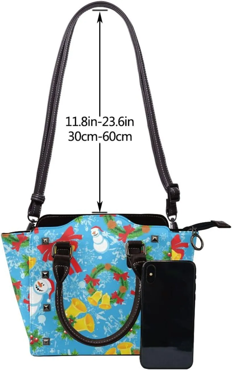 Women's Fashion Travel Shoulder Bag, Studded Handbags Purse for Women, PU Leather Shoulder Bag for Travel Shopping