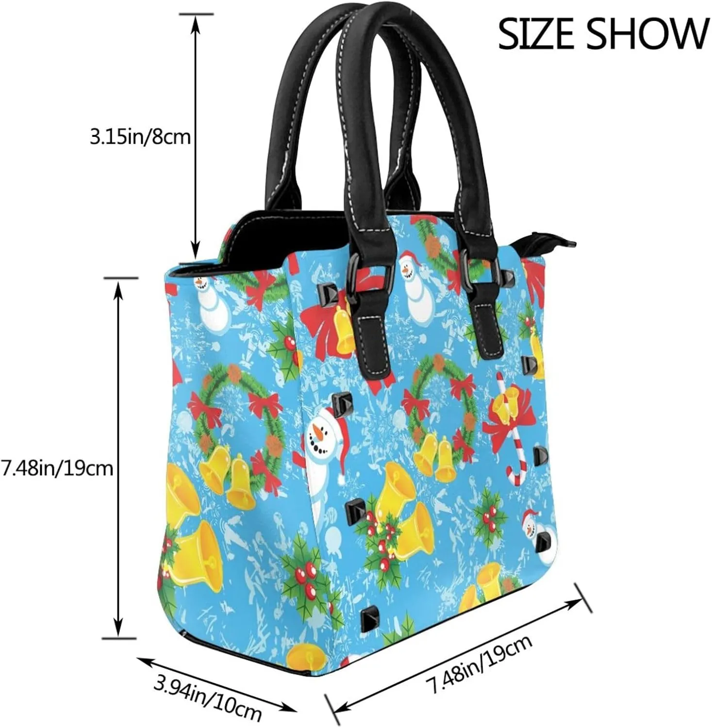 Women's Fashion Travel Shoulder Bag, Studded Handbags Purse for Women, PU Leather Shoulder Bag for Travel Shopping